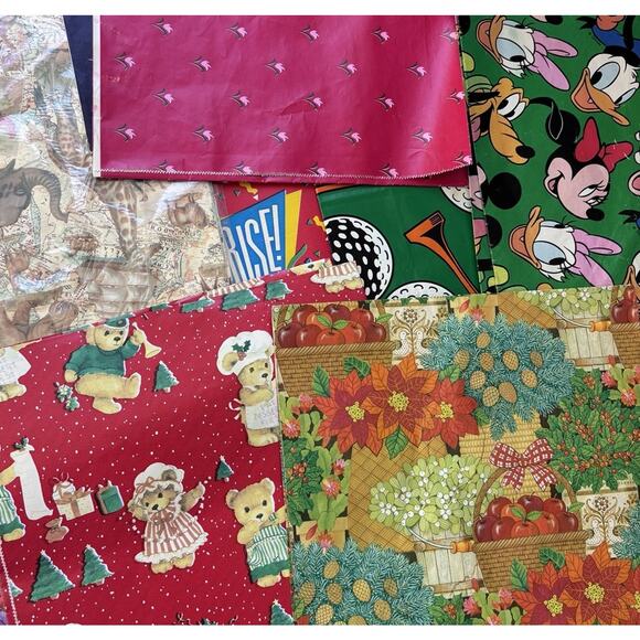 Huge Lot Vintage Wrapping Paper Gift Wrap Variety Scrapbooking Junk Journal New - Picture 6 of 8